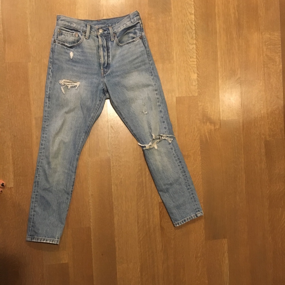 Levi’s 501 high rise straight leg jeans